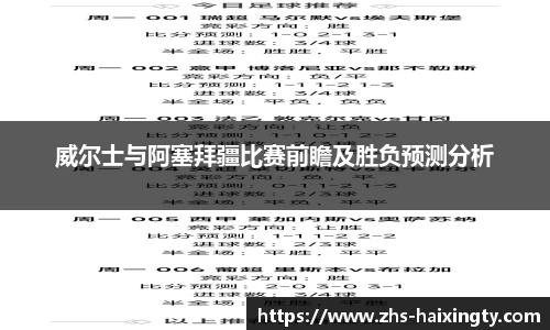威尔士与阿塞拜疆比赛前瞻及胜负预测分析